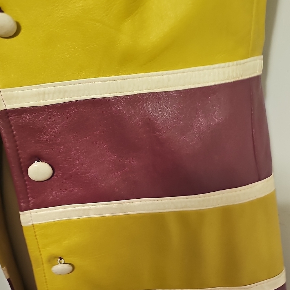 Your opportunity to own Something truely Vintage, 70's  Leather Shift Dress Vest - Picture 7 of 16